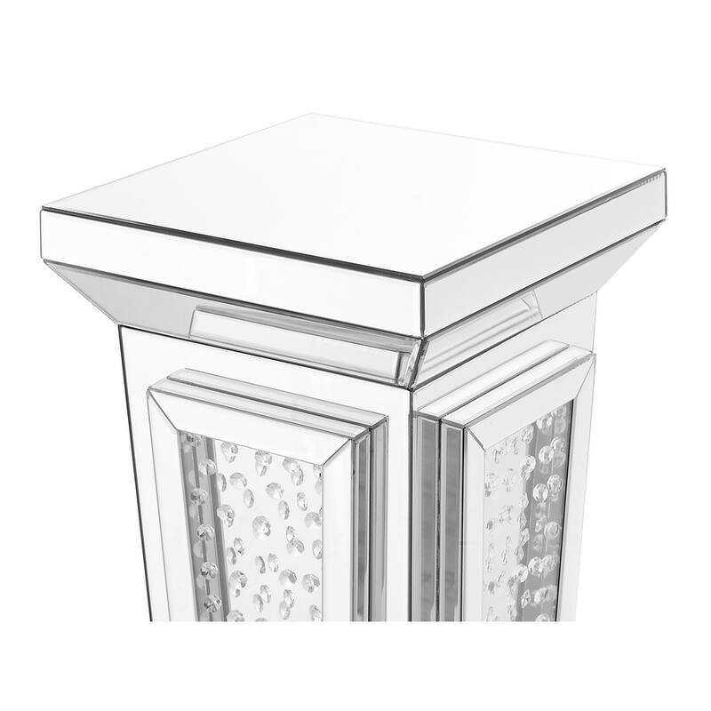 15 inch Crystal End Table in Clear Mirror Finish