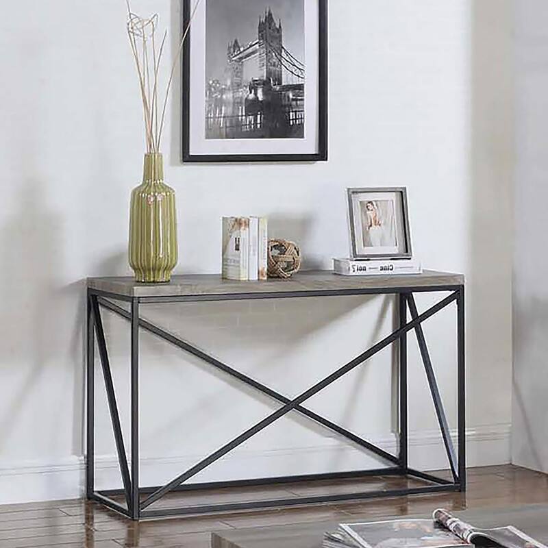 Sonoma Grey and Black Rectangular Sofa Table - Grey