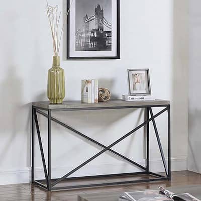 Sonoma Grey and Black Rectangular Sofa Table