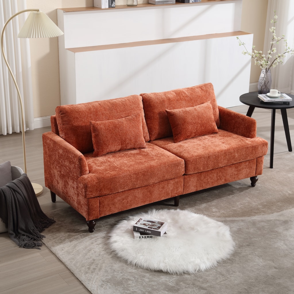 Modern chenille Fabric Loveseat