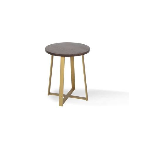 Posh Pollen Ross Round Side Table - Brown