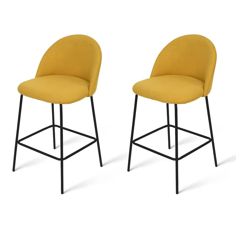 Nano Upholstered 25 inch Metal Frame Counter Stool (Set of 2) - 36"x19"x18"