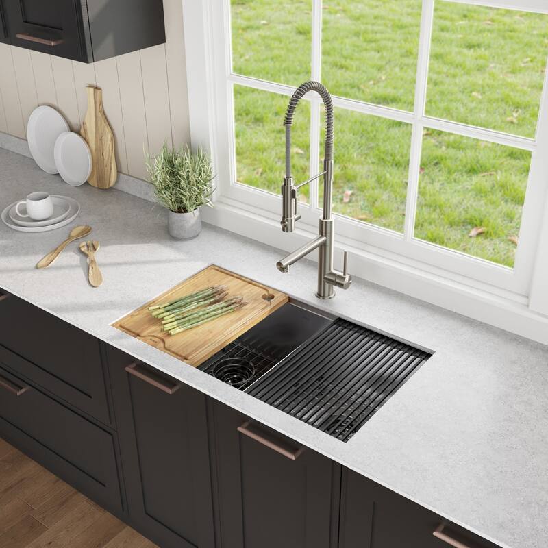 KRAUS Kore Workstation Undermount Stainless Steel Kitchen Sink