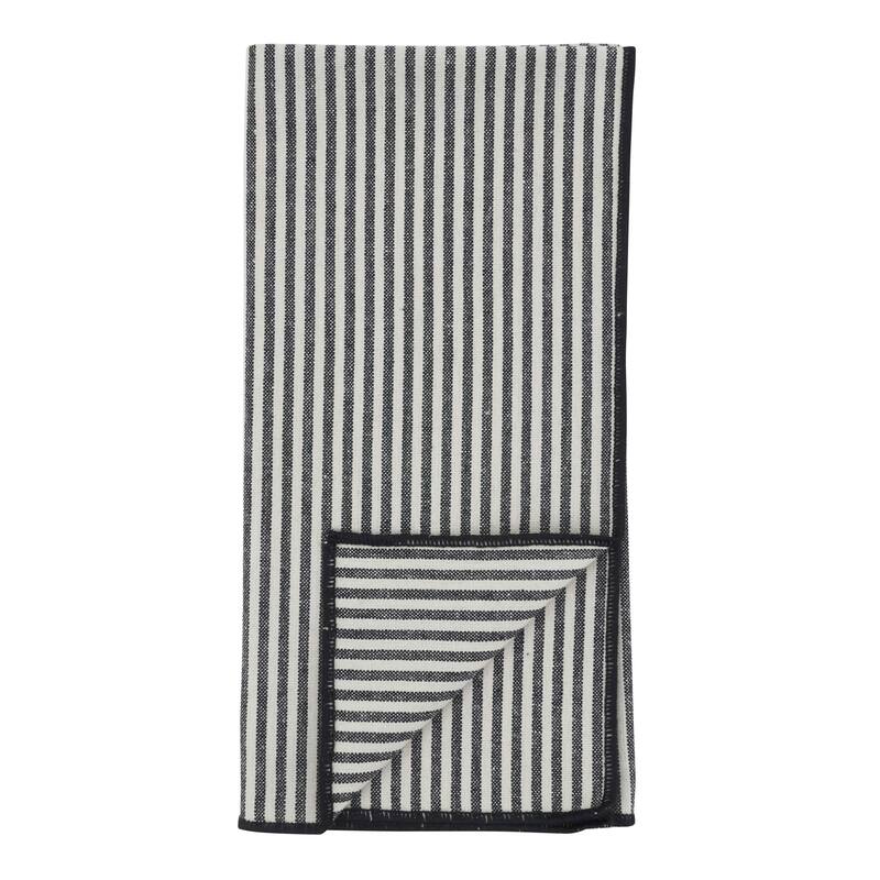 Striped Pattern Cotton Decorative Napkins (Set of 4) - Clean Woven Design for Dining and Entertaining, 20"x20"