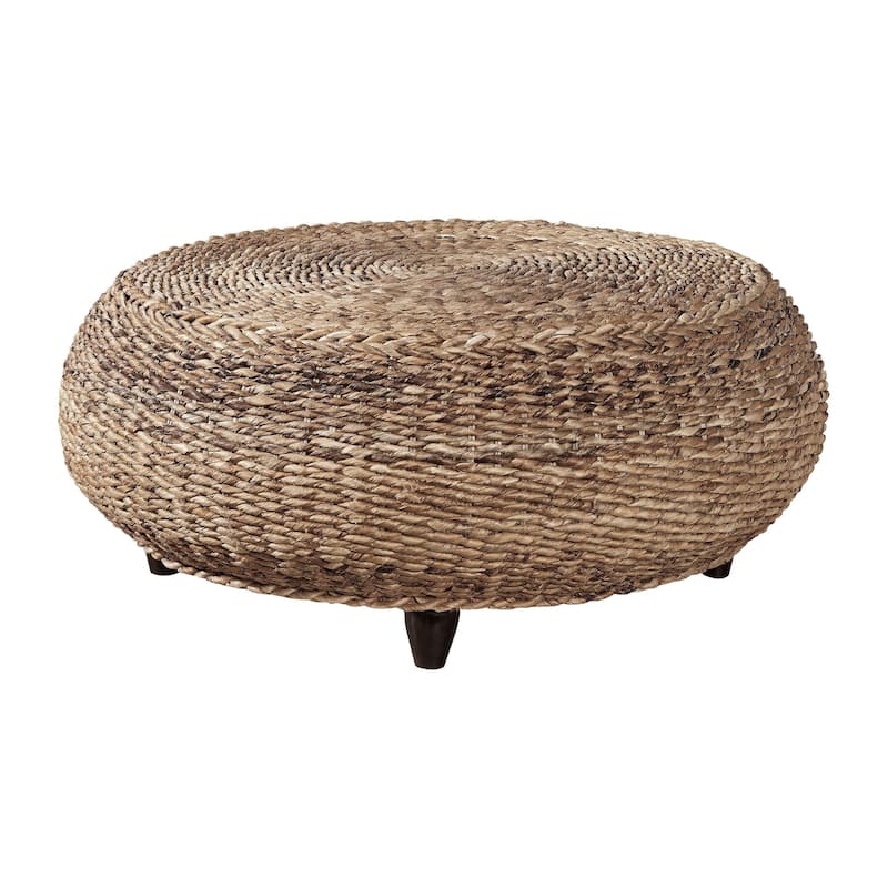 Captiva 42-inch Woven Seagrass Coffee Table Ottoman