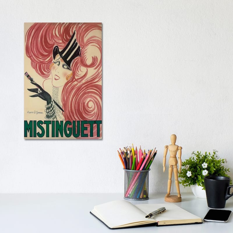 iCanvas "Moulin Rouge Mistinguett Advertisement, 1925" by Charles Gesmar Canvas Print - 12x8x0.75