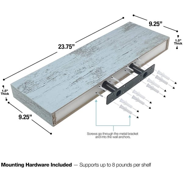 dimension image slide 1 of 2, Floating Shelf, Hanging Wall Shelves Decoration Extra Long 24 Inch