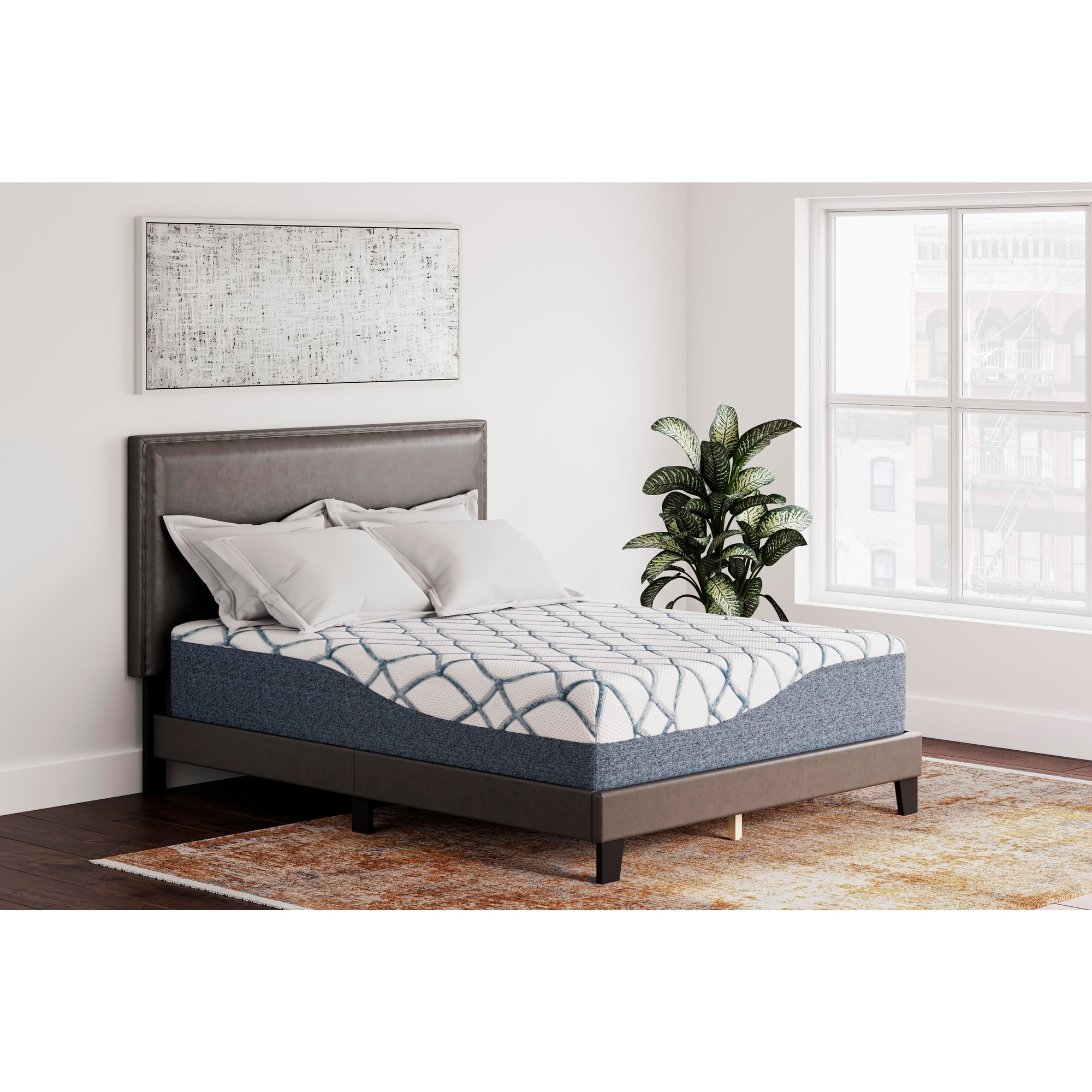 Signature Design by Ashley 14-inch Chime Elite 2.0 White / Blue Mattress