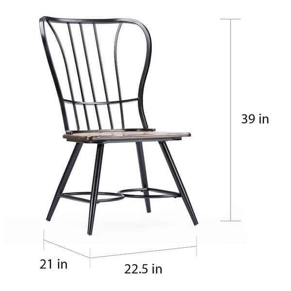 Carbon Loft Rudolph Industrial Metal and Wood Dining Chairs (Set of 2 ...