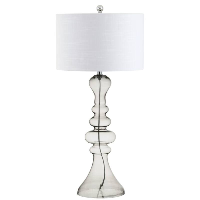 Alba 35" Curved Glass LED Table Lamp, Mercury Glass by JONATHAN Y