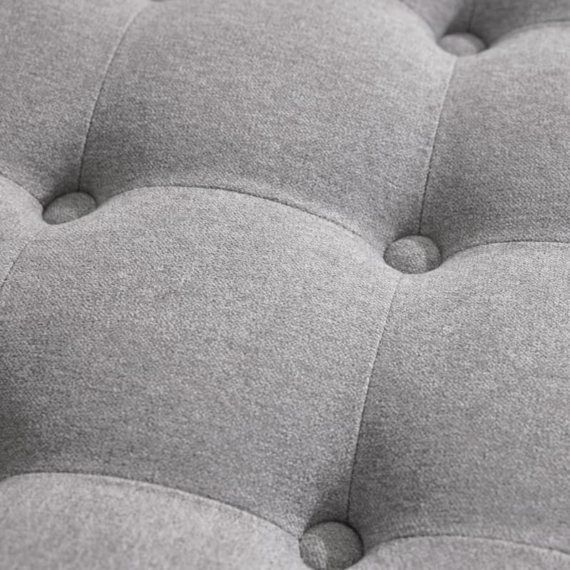 Tufted Large Round Storage Ottoman Footrest Beige/ Grey/ Blue