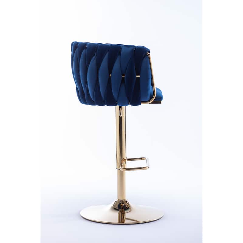 Counter Height Bar Stools Set of 2, Swivel Armless Chairs with Height Adjustable, Kitchen Island Chairs with Chrome Footrest