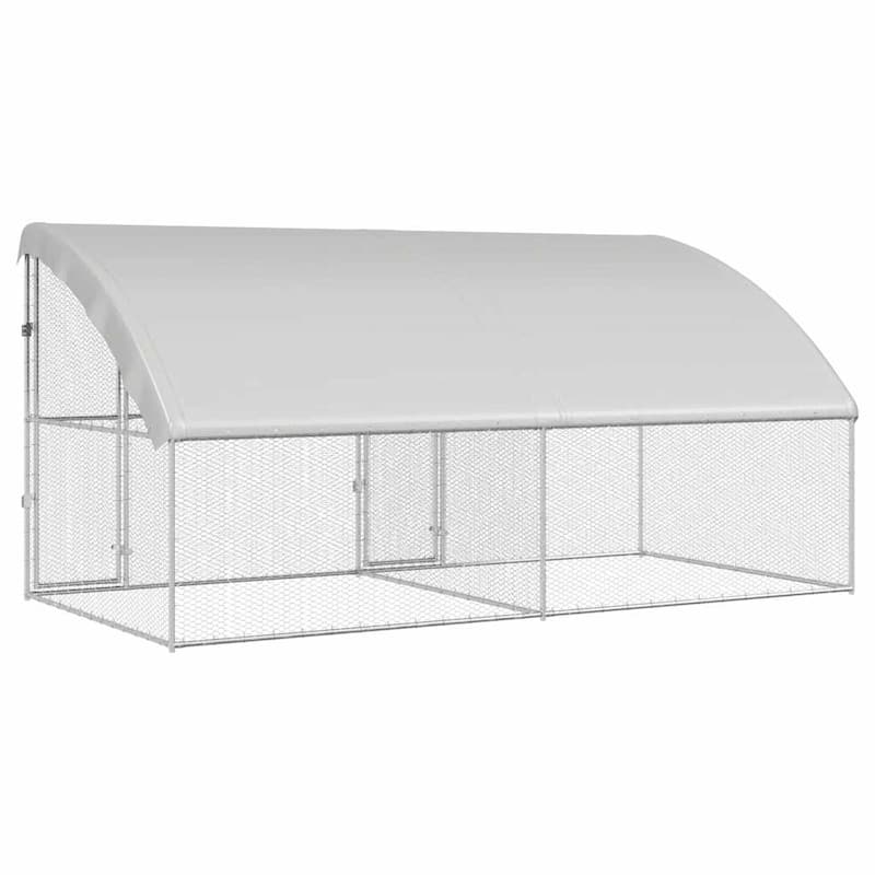 vidaXL Chicken Cage Silver 400/600/800 x 200 x 198.5 cm Galvanized steel