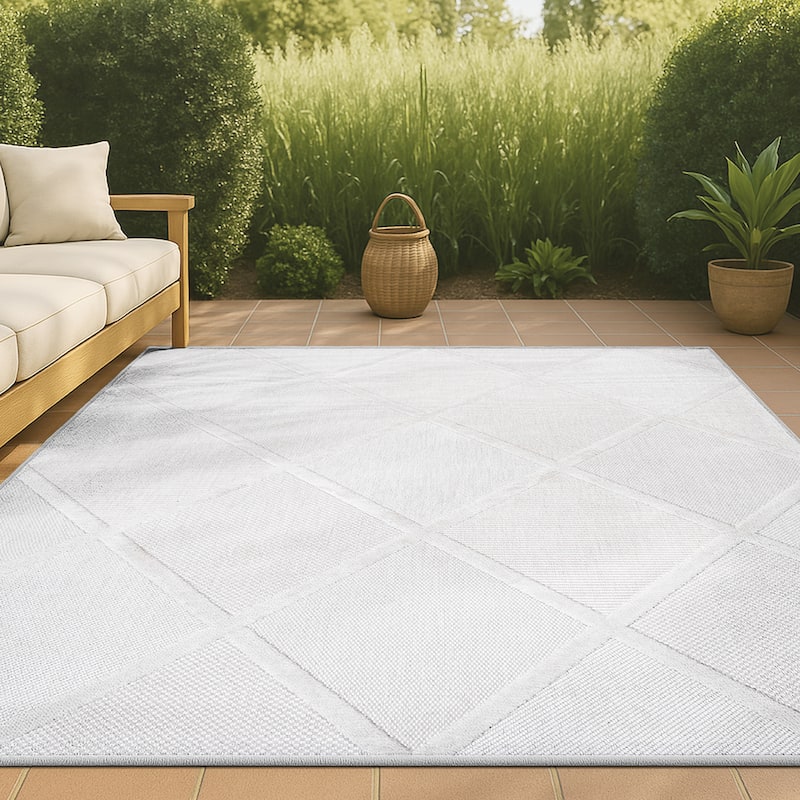 JONATHAN Y Talaia Diamond Trellis Indoor/Outdoor Area Rug