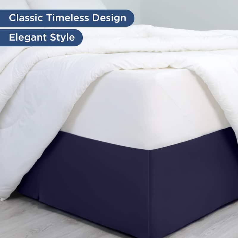 Martex 100% Microfiber Inverted Pleat Bed Skirt 15 Inch Hotel Quality