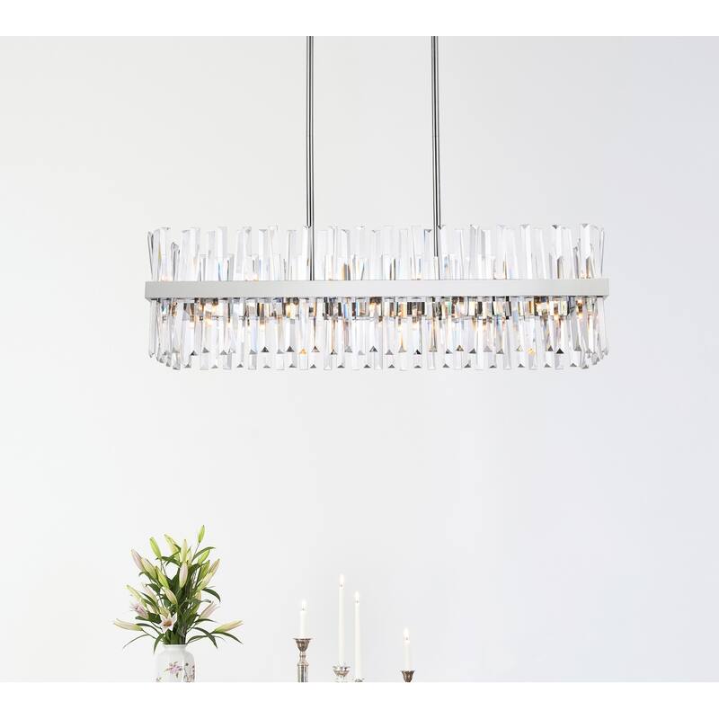 Indigo Home 42 inch crystal rectangle chandelier light
