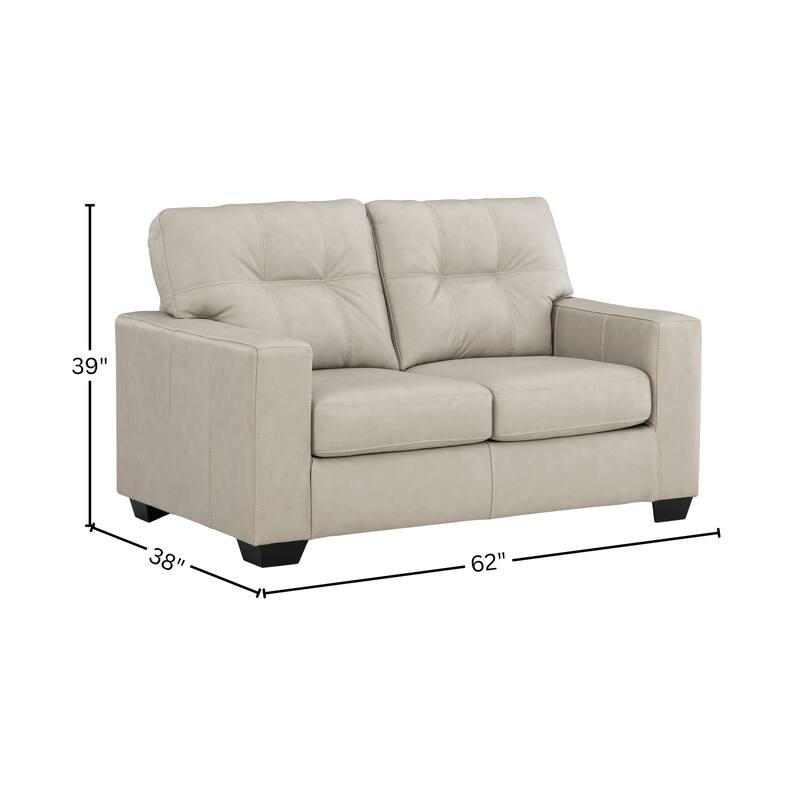 Roundhill Furniture Holmes Leather 3-Piece Living Room Set, Sofa Loveseat and Lounge Chair