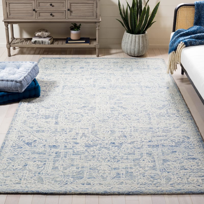 SAFAVIEH Handmade Roslyn Roelienke Oriental Wool Rug - 8' x 10' - Blue/Ivory