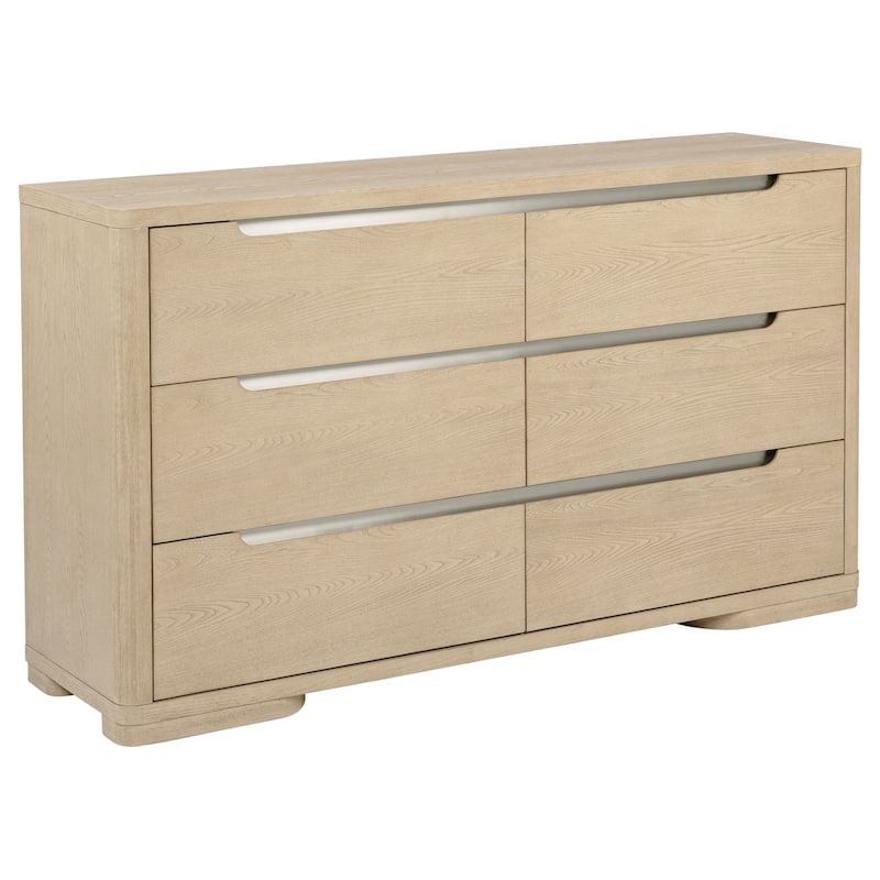 Ladera 6-drawer Bedroom Dresser and Mirror Light Elm - Dresser