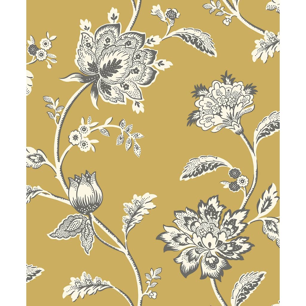 Fine Decor Juliette Mustard Jacobean Wallpaper