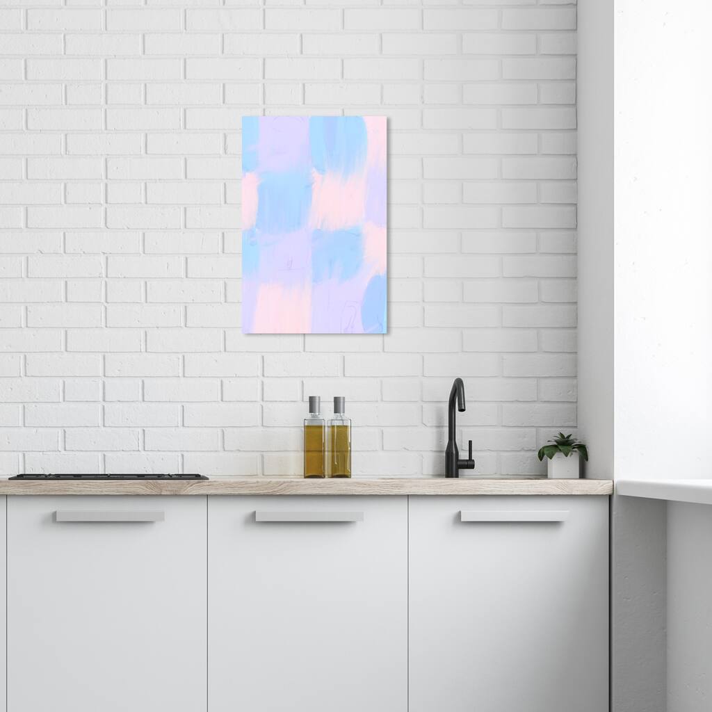 Wynwood Studio Canvas Abstract Pastel Colors Squares Blue and Pastel Blue Modern & Contemporary Wall Art Canvas Print