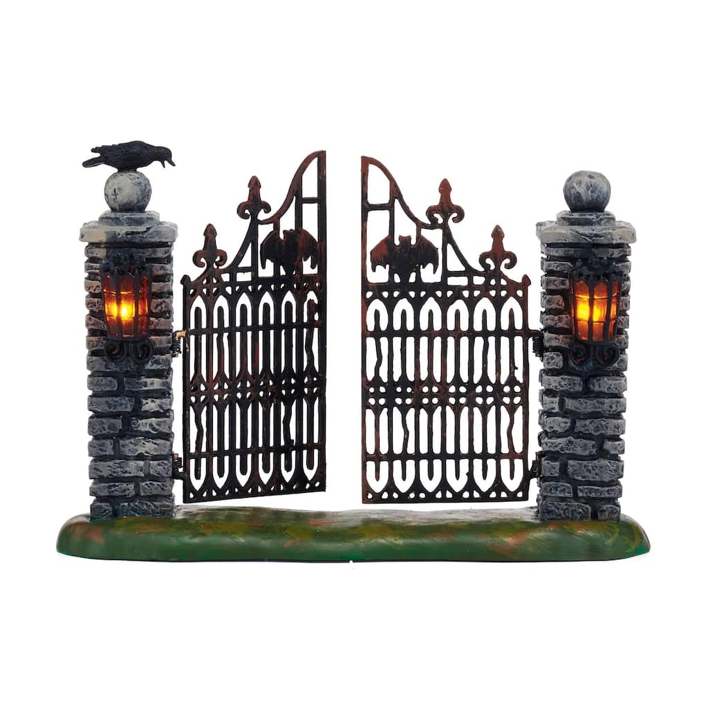 Department 56 Village Halloween Spooky Wrought Iron Gate Lighted Accessory - 4047599