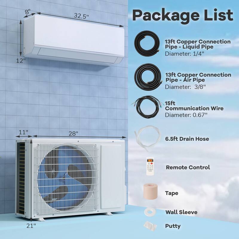 Gymax 12000 BTU Mini Split AC 24 SEER2 Inverter Air Conditioner w/ 1