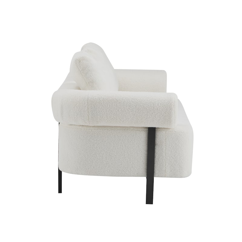 78" Modern 3-Seater Sofa Couch, Upholstered Sofa with Rolled Armrests & 3 Plush Pillows, Comfy Couch for Living Room, Bedroom