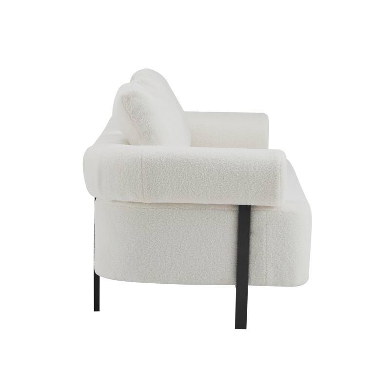 Modern 3-Seater Upholstered Chaise Lounge Sofa, Recliner Sofa Loveseat Couch Accent Sofa with 3 Plush Pillows