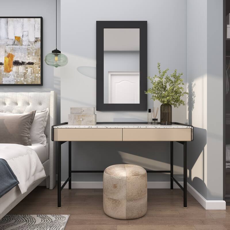 Black Wooden Room Wall Mirror