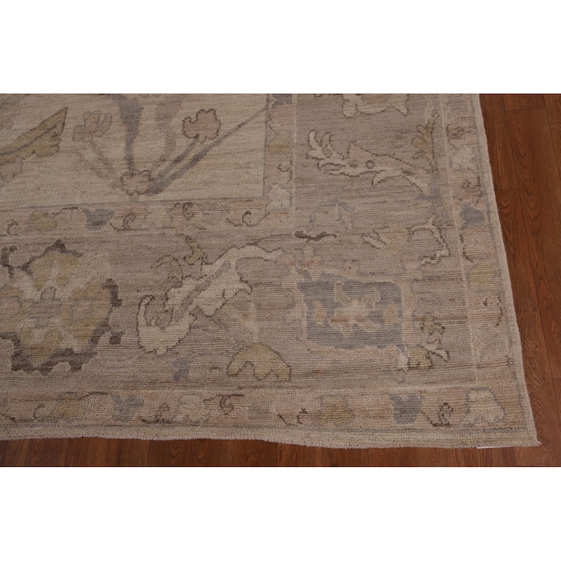 Vegetable Dye Oushak Turkish Rug Handmade Transitional Wool Carpet - 9'0" x 12'7"