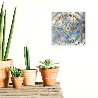 Wynwood Studio Canvas Abstract Sapphire Mandala Blue and Modern & Contemporary Wall Art Canvas Print