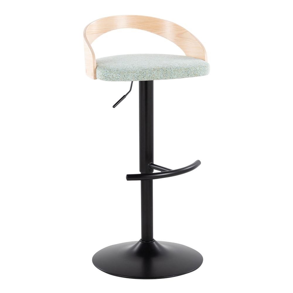 Grotto Adjustable Barstool with Black Base