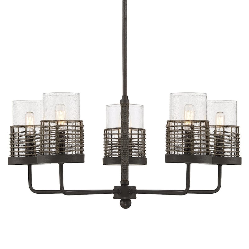 Savoy House Granada 5 Light 25" Wide Chandelier - Gunsmoke / Gray