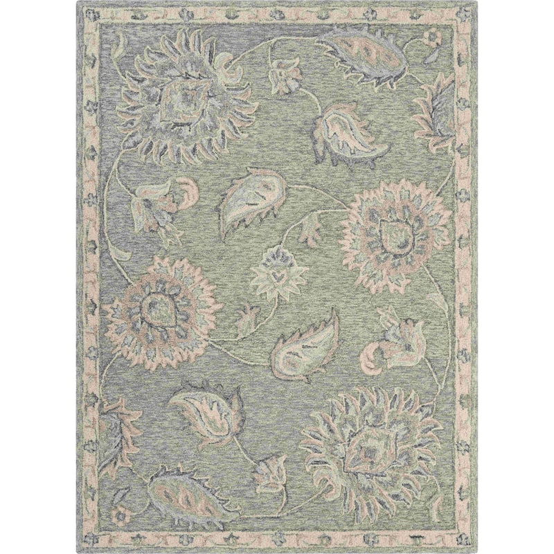 HomeRoots Floral Traditional Rectangle Area Rug - 2' X 3'