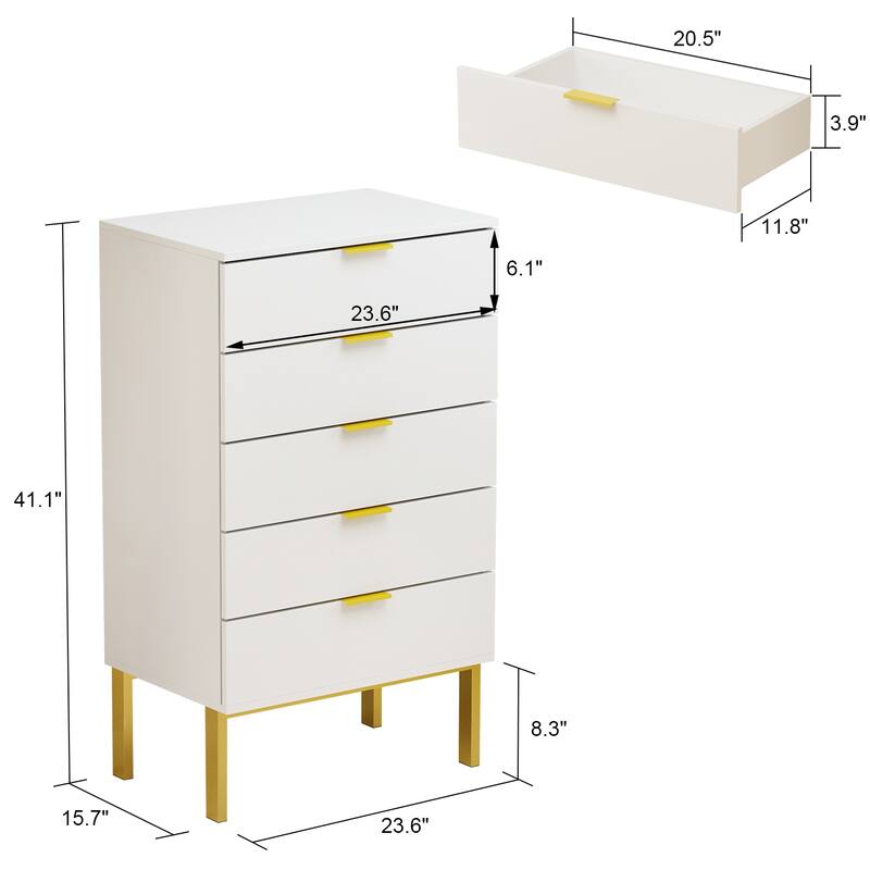 5 Drawer Dresser Storage Tower, Organizer Unit for Bedroom,Chest
