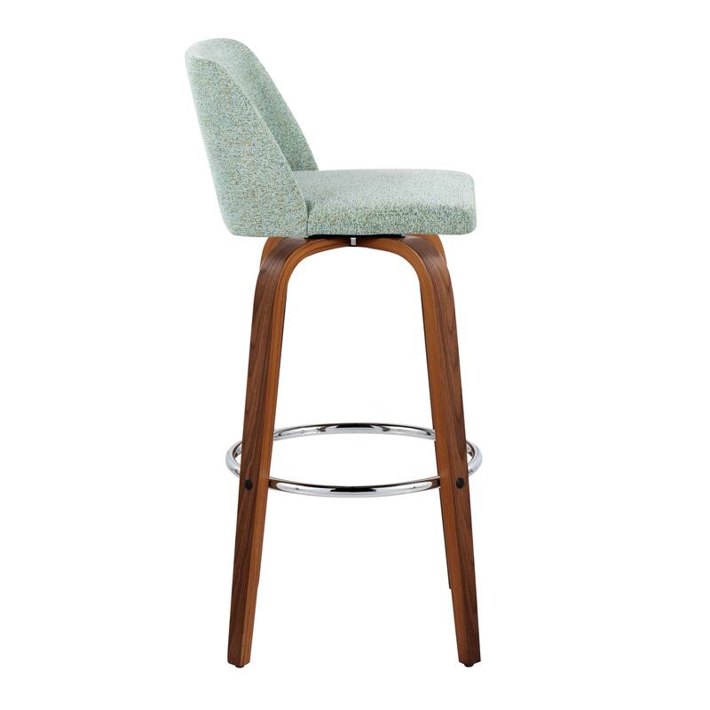Carson Carrington Vallberga 30" Fixed-Height Bar Stool with Walnut Wood Base (Set of 2)