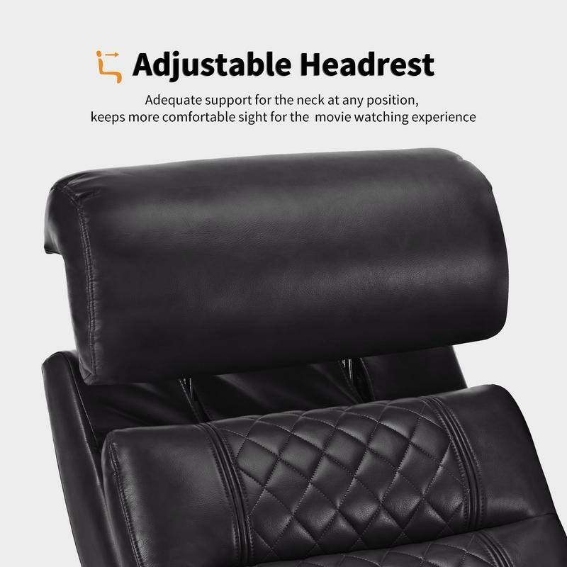 MCombo Power Reclining Loveseat Sofa with Adjustable Headrests and Console, Home Theater Seating with Armrest Storage HTS480