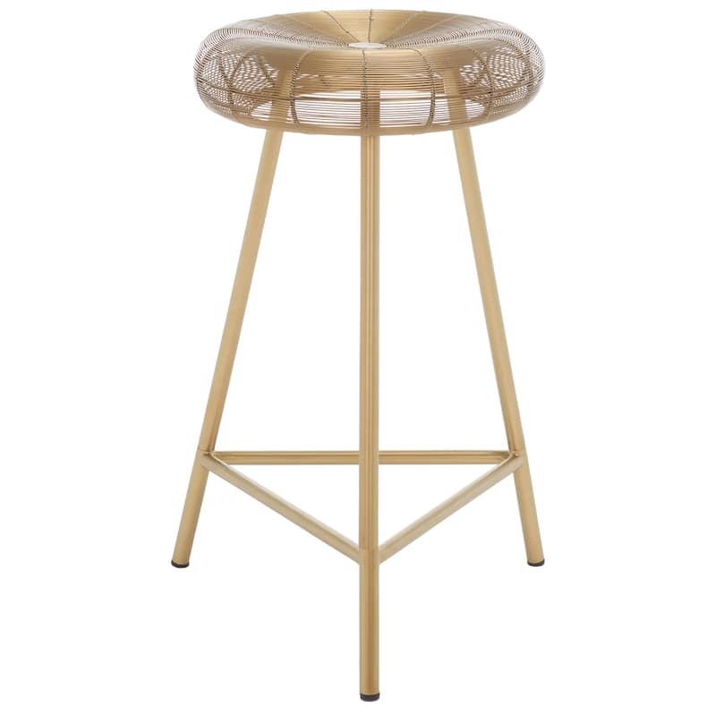 SAFAVIEH Deanne 30-inch Wire Weaved Contemporary Counter Stool - Gold - 17.8" x 17.8" x 30" - 15Wx15Dx24H