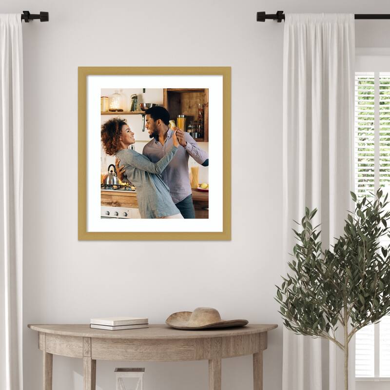 Grace Brushed Gold Narrow Framed Picture Frame, Photo Frame