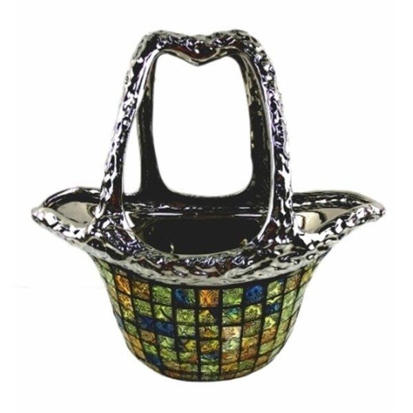 Dolce Mela DMCV010 Decorative Ceramic & Glass Purse Flower Vase - 12.5 x 5.5 x 7.5 in.
