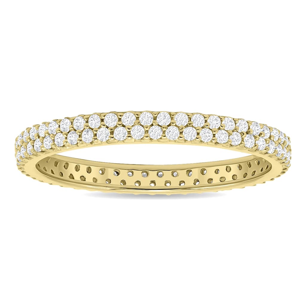 1/2 Carat TW Double Row Diamond Eternity Band in 10K Yellow Gold