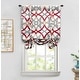 preview thumbnail 24 of 22, Carson Carrington Jarvenpaa Geo Trellis Pattern Tie-up Shade 25" width x 47" length - Red/Grey