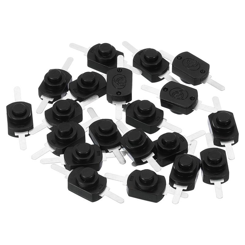 Latching Push Button Switch, 20 Pcs Straight Pin DC 30V 1A Micro Switch, Black