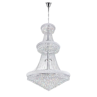 Empire 38 Light Down Chandelier With Chrome Finish