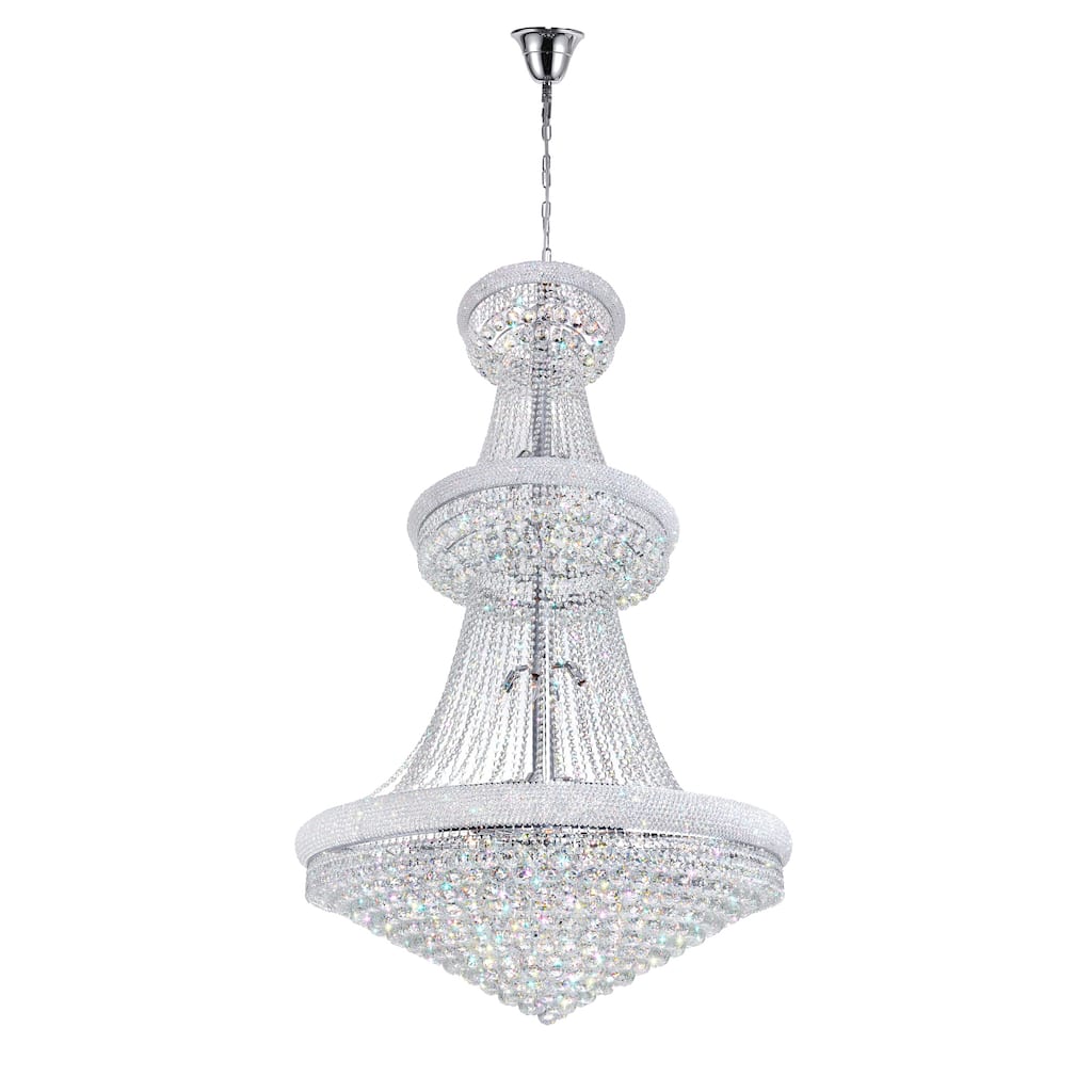 Empire 38 Light 42in Chrome Down Chandelier with Crystals