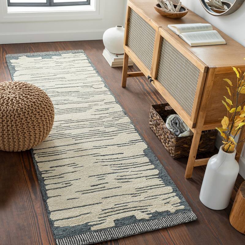 Artistic Weavers Nerissa Modern Abstract Area Rug - 2' 6" x 8' - Charcoal/Cream