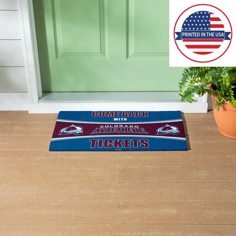 Chicago Blackhawks 28 in. x 16 in. PVC "Come Back With Tickets" Trapper Door Mat