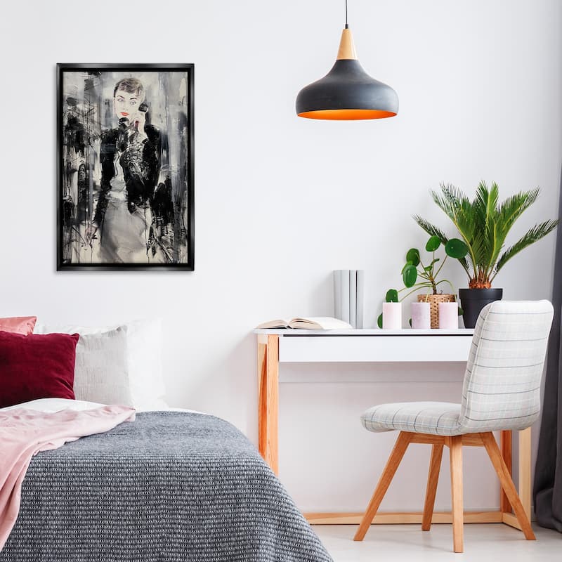 Stupell Classic Beauty Fashionista Framed Floater Canvas Wall Art Design By Lucille Lee