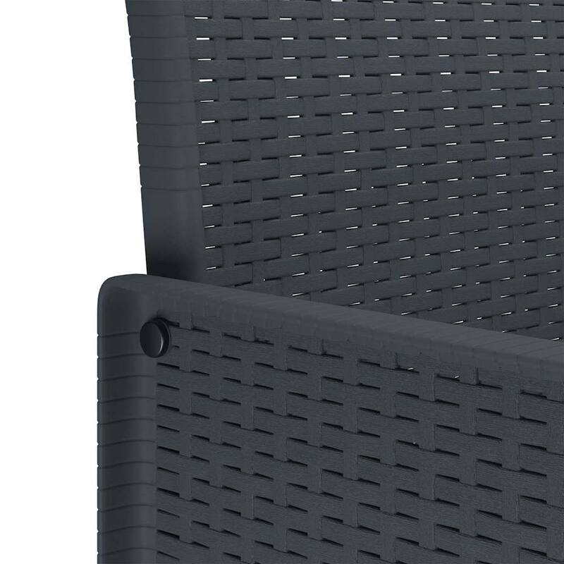 vidaXL Garden Dining Set 3/5 pcs Anthracite/Brown Polt rattan - 100 x 100 x 73 cm